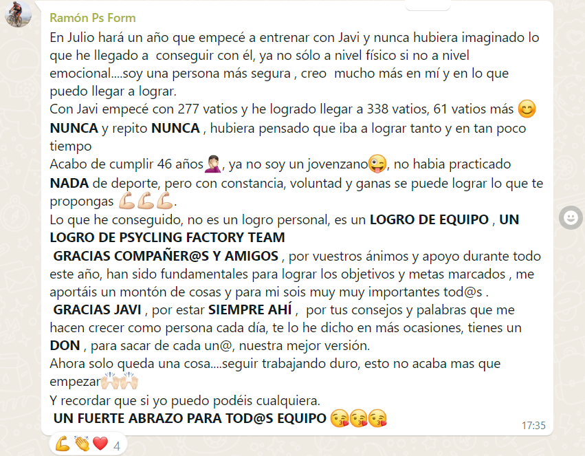 Captura del mensaje de Ramón (2023)