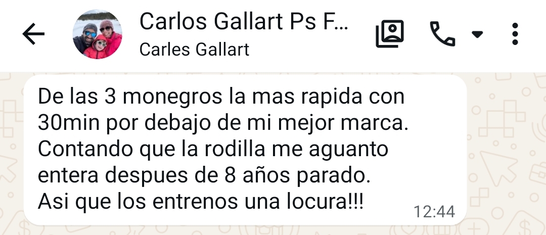 Captura del mensaje de Carles Gallart