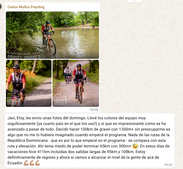 Captura del mensaje de Carlos Muñoz 1