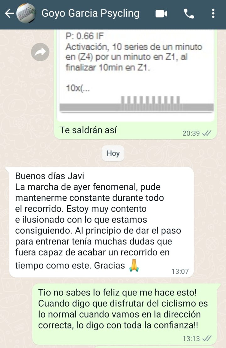 Captura del mensaje de Goyo García
