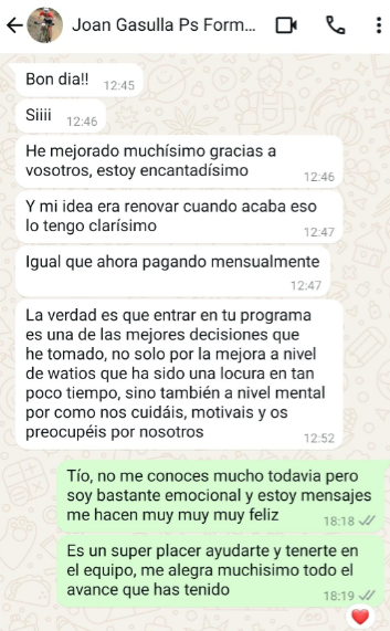 Captura del mensaje de Joan Gasulla