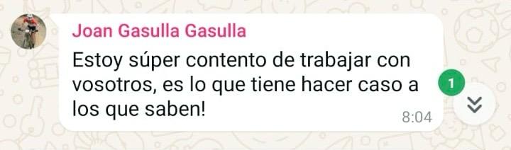 Captura del mensaje de Joan Gasulla 2