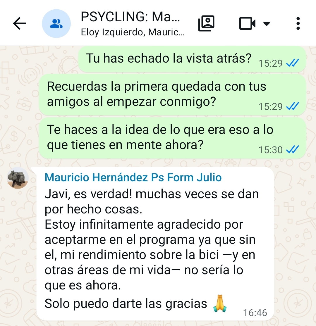 Captura del mensaje de Mauricio Hernández
