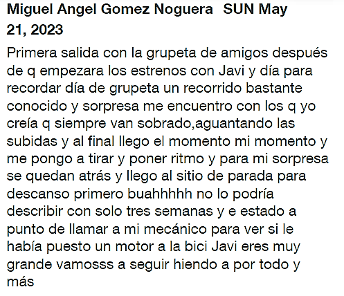 Captura del mensaje de Miguel Ángel Gómez 1