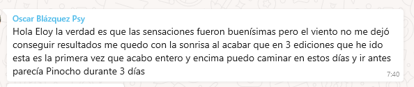 Captura del mensaje de Oscar Bázquez