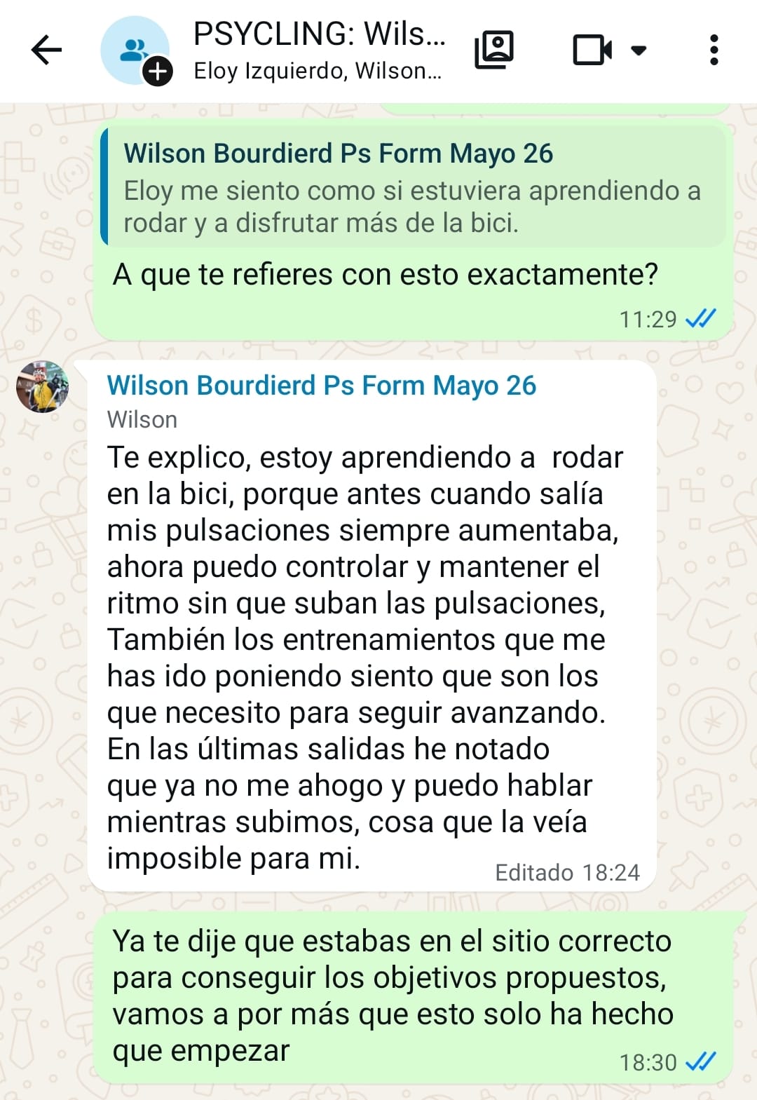 Captura del mensaje de Wilson Bourdierd 2